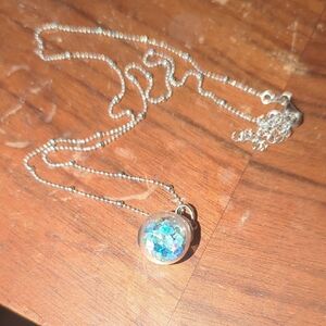 Elegant Silver Necklace with Blue Accents